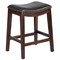 Flash Furniture 26&#x27;&#x27; Chocolate Brown and Black Transitional Bar Stool with Saddle Seat